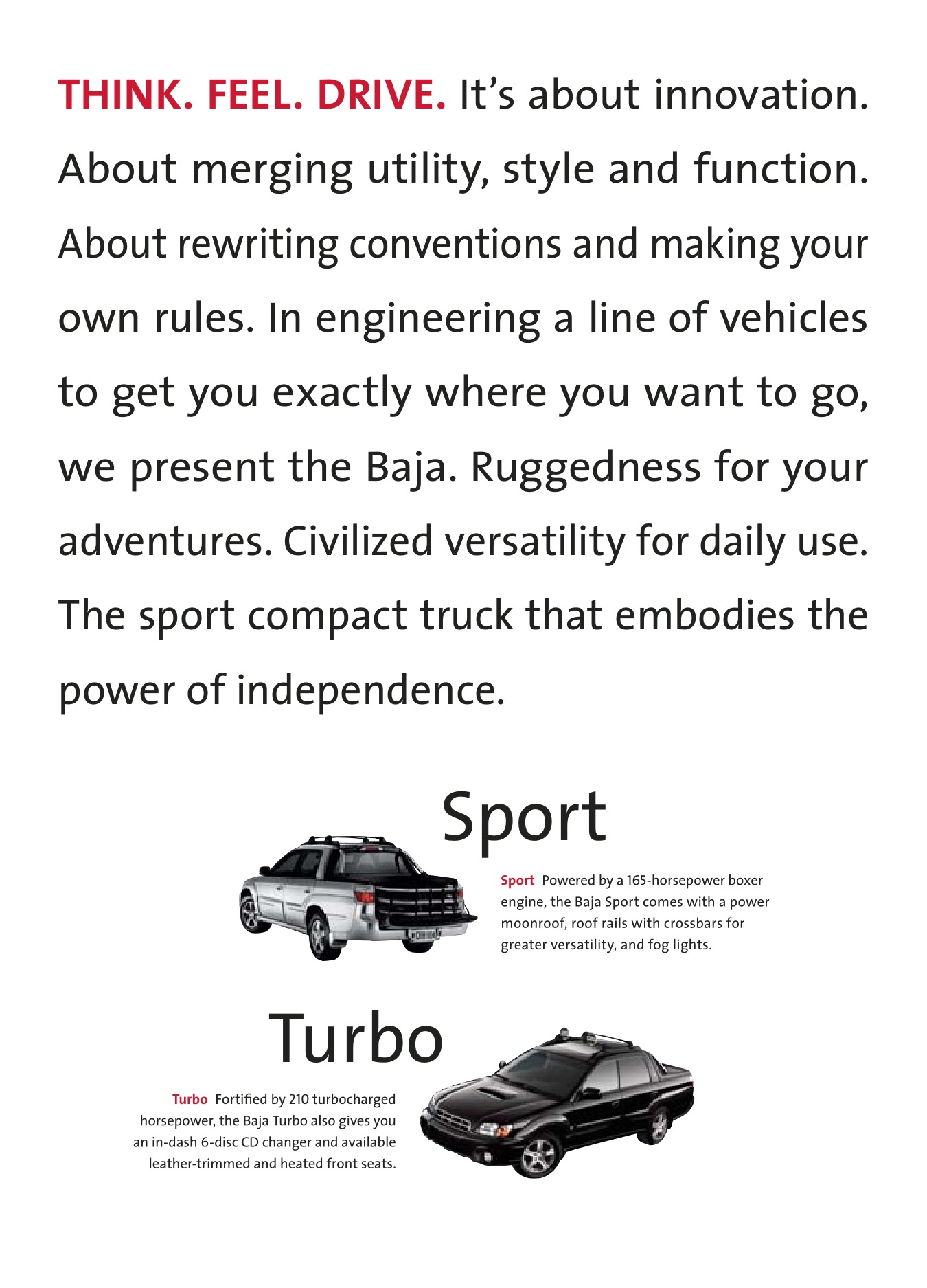 2006 Subaru Baja Brochure Page 4